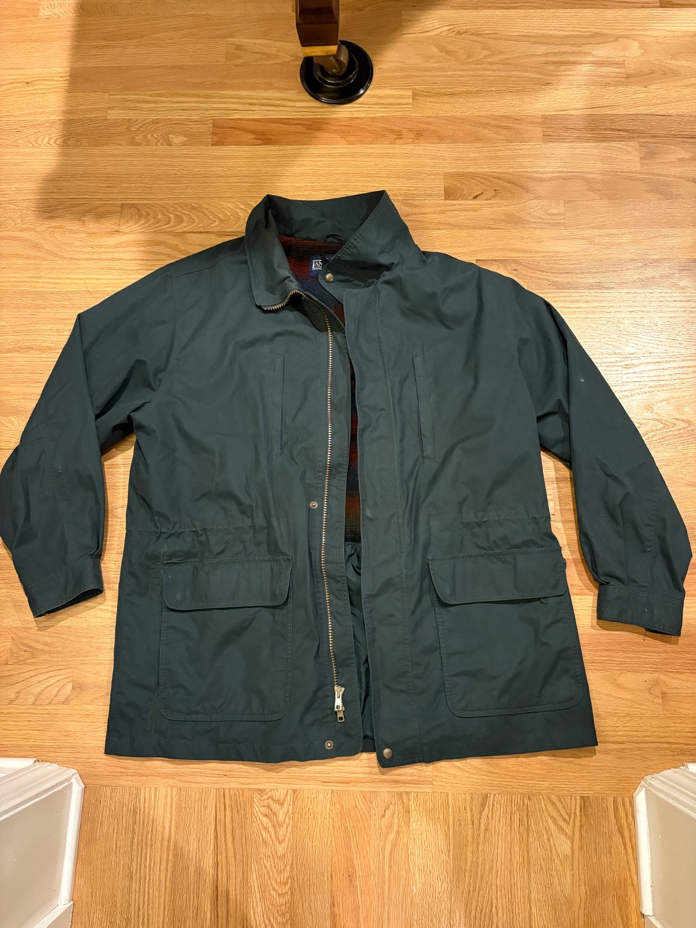 Lands' End Men's Forest Green Field Jacket with Flap Pockets